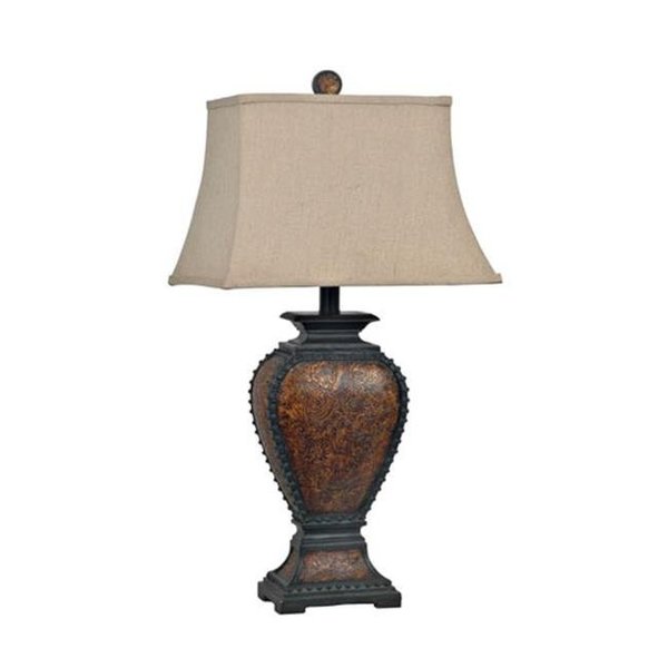 Crestview Collection Crestview Collection CVAUP522 Tooled Leather Table Lamp CVAUP522